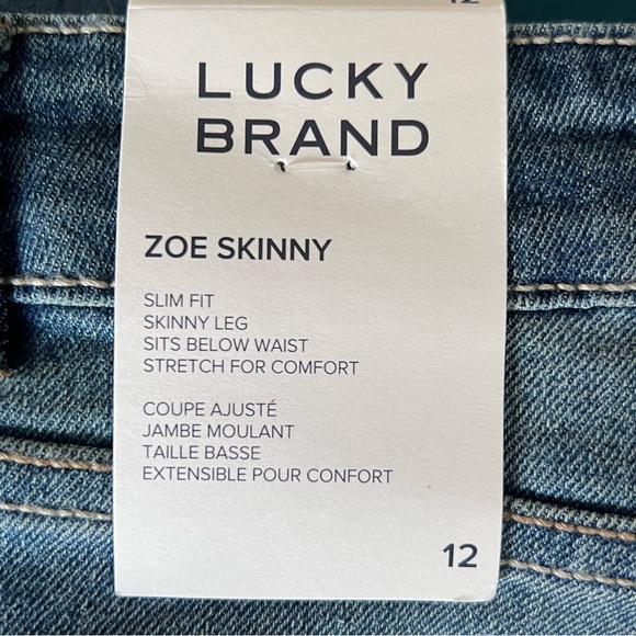Lucky Brand Zoe Skinny Slim Fit Skinny Leg Jean Girls Sz 12 Blue Ada Wash - Picture 6 of 8